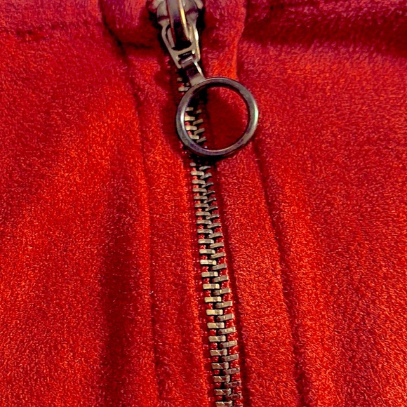 Long sleeve velvety burnt orange dress - Picture 5 of 5